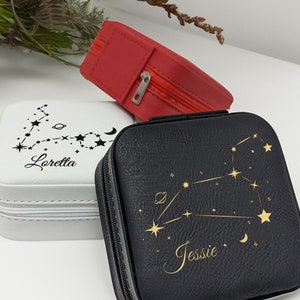 Zodiac Sign Jewelry Box, Star Sign, Travel Jewelry Box, Custom Jewelry Box, Birthday Gift for Women, Zodiac Sign Gift, Engraved Jewelry Case
