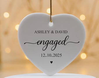 Engaged Ornament 2026 - Custom Engagement Ornament with Names & Date - Personalized Wedding Ornament