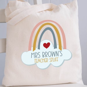 Personalised Teacher Bag, Custom Teacher Stuff Bag, Teacher Tote Bag, Teacher Gift, TA Gift, Thank You Teacher Present