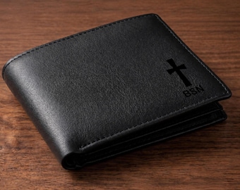 Anniversary Gift for Him, Personalized Wallet,Mens Wallet, Engraved Wallet, Leather Wallet,Custom Wallet,Boyfriend Gift for Men,Gift for Dad