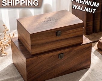 Personalized Wooden Keepsake Box,Engraved Photo Storage Box,Memory Box, Keepsake Gift Box