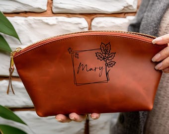 Personalized Makeup Bag, Personalized Cosmetic Bag, Birthday Gift for Her, Custom Makeup Bag Gift for Her, Cosmetic Bag Gift for Women