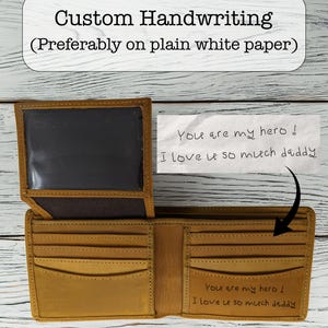 Regalo de cumpleaños personalizado para él, regalo del Día del Padre, billetera personalizada para hombre, billetera personalizada, billetera grabada, billetera con escritura a mano, regalo para papá