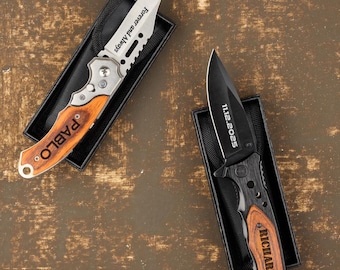 Engraved Pocket Knife for Boyfriend, Personalized Knife for Husband, Hunting Knife, Custom Knife, Boyfriend Gift, Husband Gift, Pocket Knife