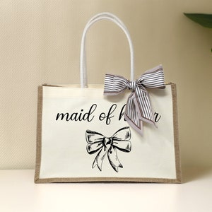 Maid of Honor Tote Bag, Maid of Honor Totes, Bridal Party Bags, Bridesmaid Gift, Maid of Honor Gift, Bridal Shower Gift
