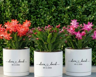 Personalized Gift Ceramic Planter,  Wedding & Anniversary Gift,  Unique Gift for Couple, Housewarming Gift for Her, Engagement Gift