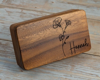 Personalized Engrave Wood Jewellery Box for Women, Custom Travel Jewelry Box, Bridal Party Gifts, Bridesmaid Gift, Birthday Anniversary Gift