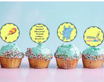 Printable "Oh the Places You'll Go!" Cupcake Toppers | Graduation party | Digital