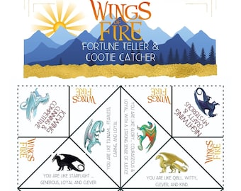 PRINTABLE Dragon Fortune Teller | Cootie Catcher | Birthday Party | Wings of Fire Party | Party Favor | Digital