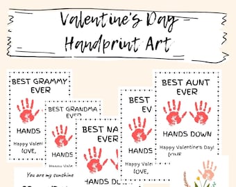 Arte con le impronte delle mani per San Valentino: nonna, nonna, zia (PDF digitale)