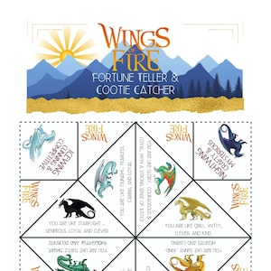 PRINTABLE Dragon Fortune Teller | Cootie Catcher | Birthday Party | Wings of Fire Party | Party Favor | Digital