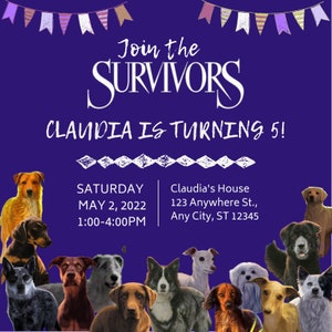 CUSTOMIZABLE Survivors-themed Birthday Party Invitation | Survivors Book Series | Digital File