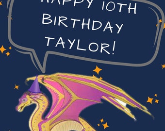 Carteles de dragones IMPRIMIBLES / Wings of Fire Party / Editable / Personalizable / Digital