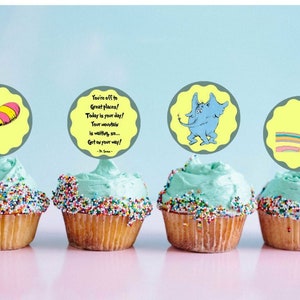Printable Oh the Places You'll Go Cupcake Toppers Graduation party Digital image 1