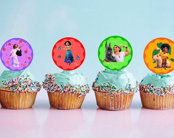 Toppers de cupcake com tema Encanto para impressão | Festa Encanto | Arquivo Digital