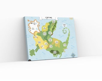 Mapa de dragón imprimible: Alas de Fuego: Decoración para fiesta (Descarga digital)