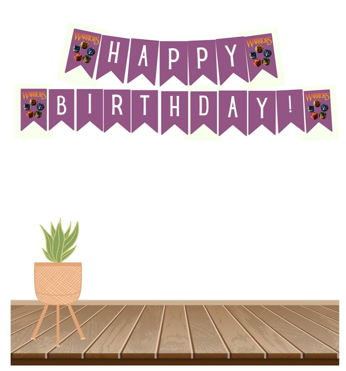 PRINTABLE Warrior Cat Happy Birthday Banner Warrior Cat - Etsy