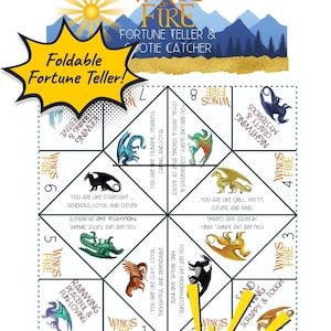 Wings of Fire Fortune Teller | Printable Dragon Cootie Catcher (PDF)