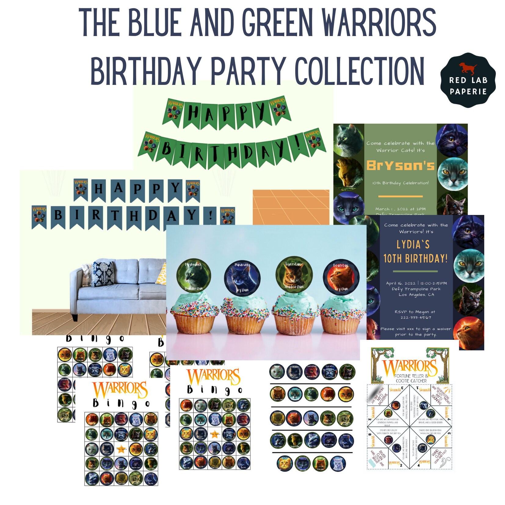 Printable Warrior Cat Birthday Bundle Warriors - Etsy