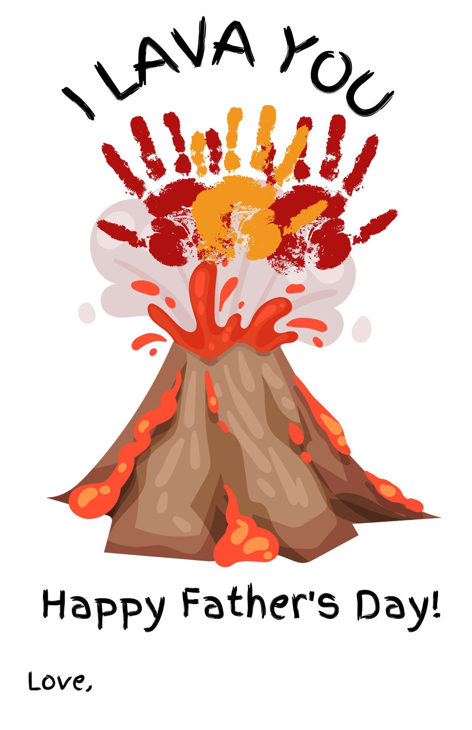 PRINTABLE Father&rsquo;s Day Handprint Art Father&rsquo;s Day - Etsy