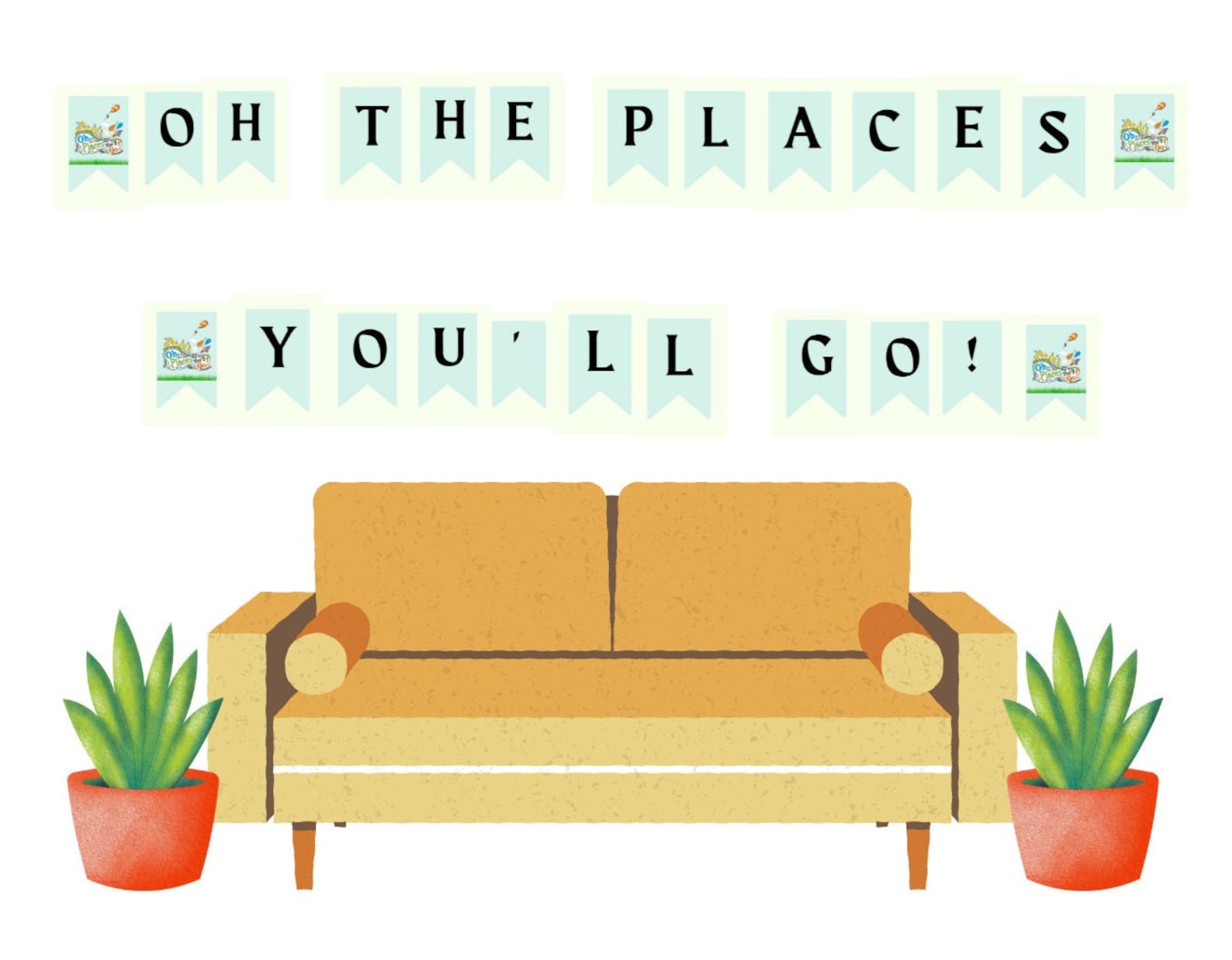 PRINTABLE oh, the Places You'll Go Party Package Dr. Seuss Graduation ...