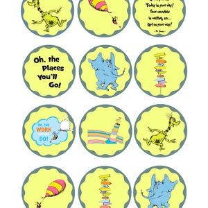 Printable Oh the Places You'll Go Cupcake Toppers Graduation party Digital image 5