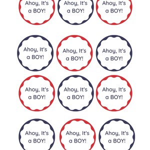 PRINTABLE Ahoy, It's a Boy! Nautical Cupcake Toppers - Etsy
