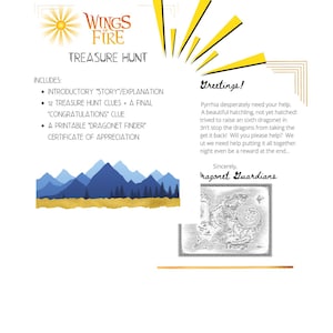 PRINTABLE Dragon Treasure Hunt | Wings of Fire Party | Digital image 3