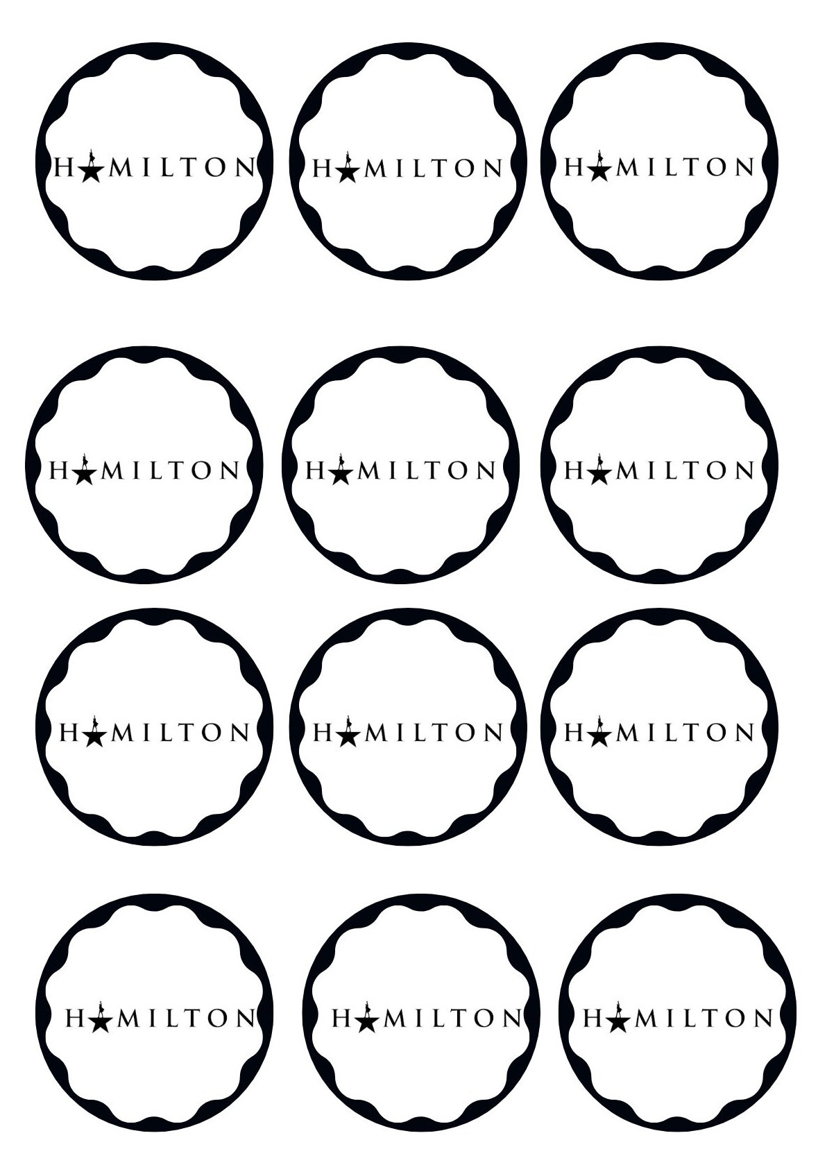PRINTABLE Hamilton Cupcake Toppers Etsy