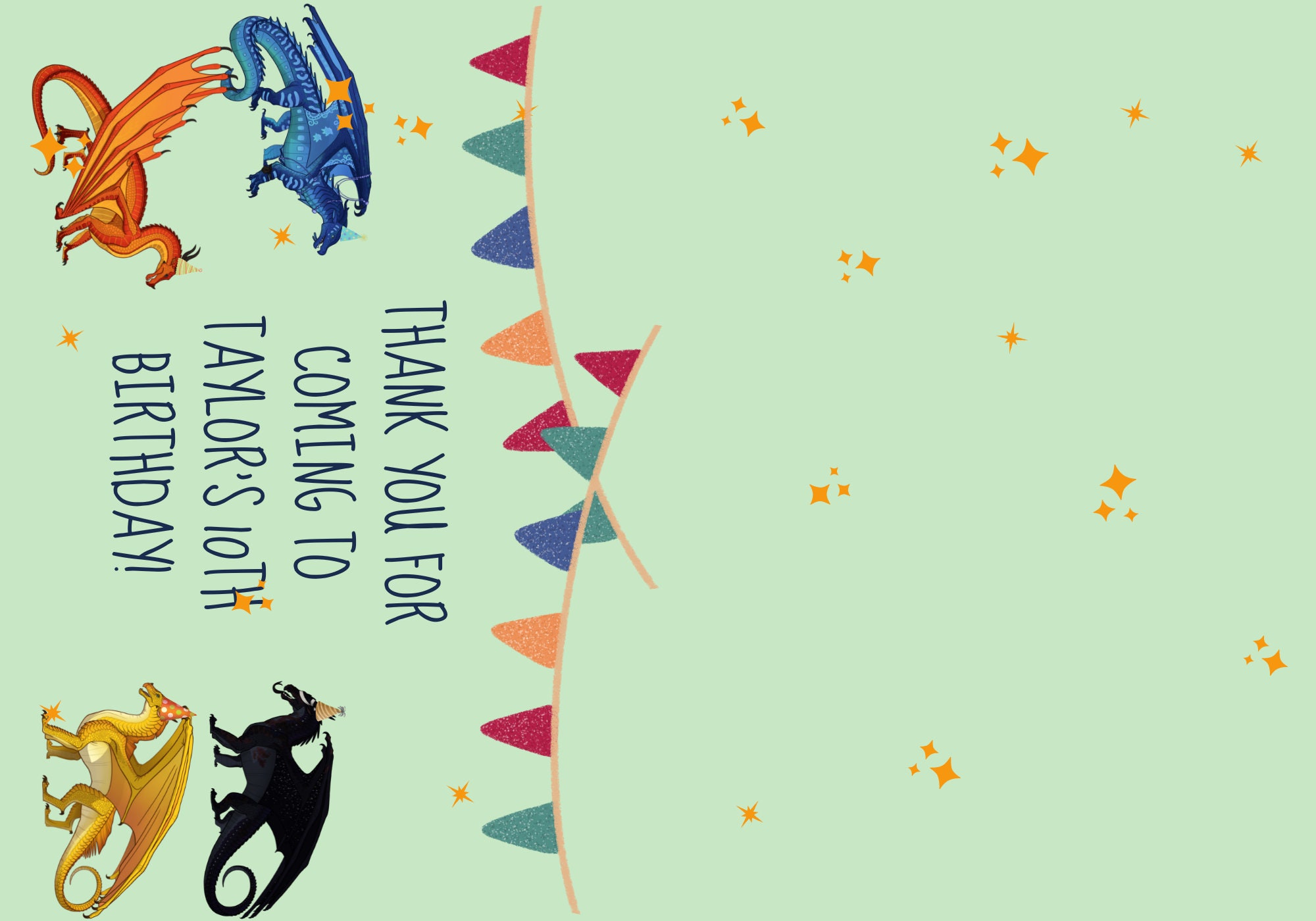 Printable Dragon Folded Notecards | Thank You Cards | Wings of Fire ...