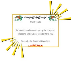 PRINTABLE Dragon Treasure Hunt | Wings of Fire Party | Digital image 4