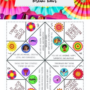 PRINTABLE Encanto Fortune Teller | Cootie Catcher | Birthday Party | Party Favor | Digital