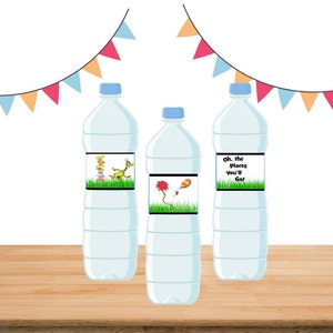 PRINTABLE Oh the Places You&#39;ll Go Water Bottle Wraps | Graduation Party | Dr. Seuss |Digital