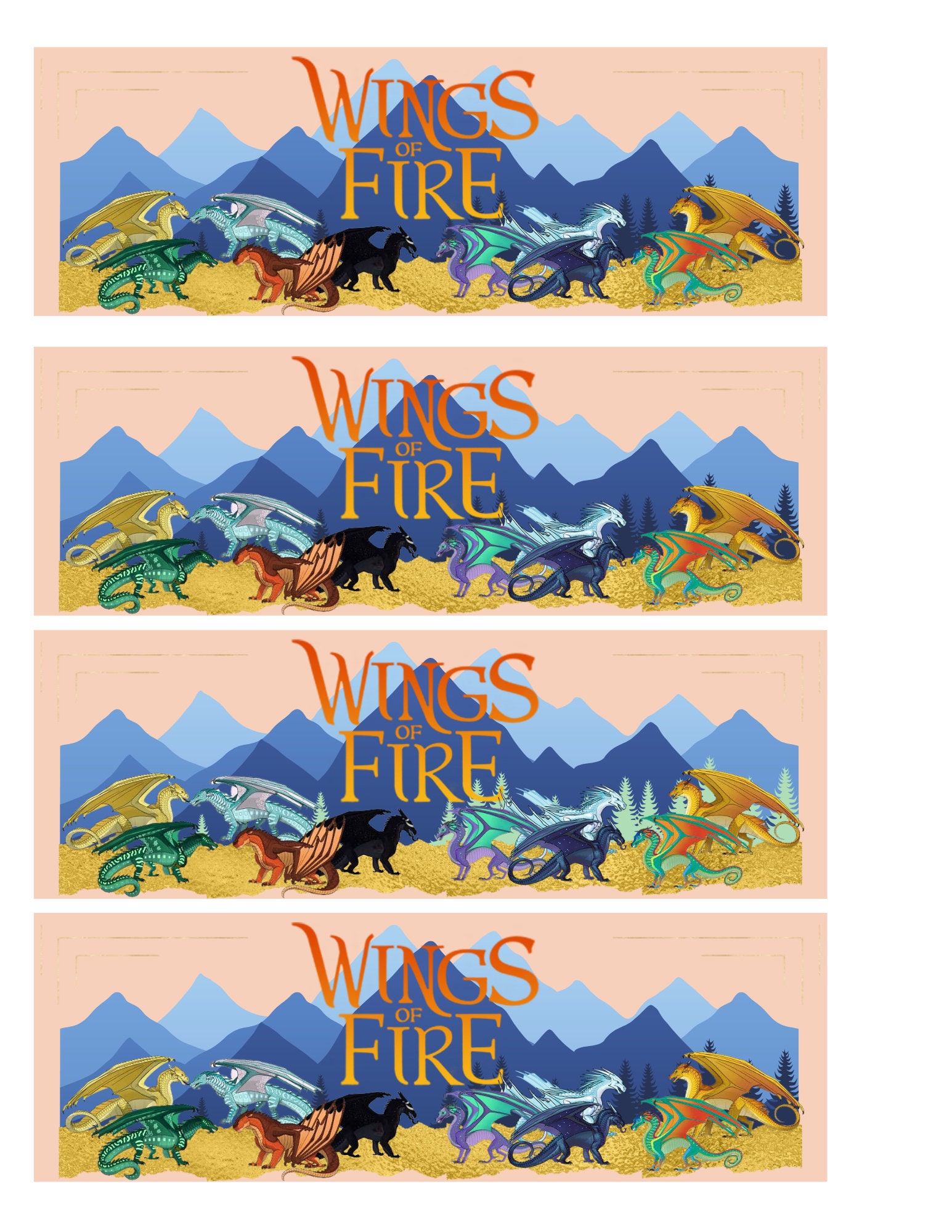 PRINTABLE Wings of Fire Bookmarks Gift Party Favor Etsy UK