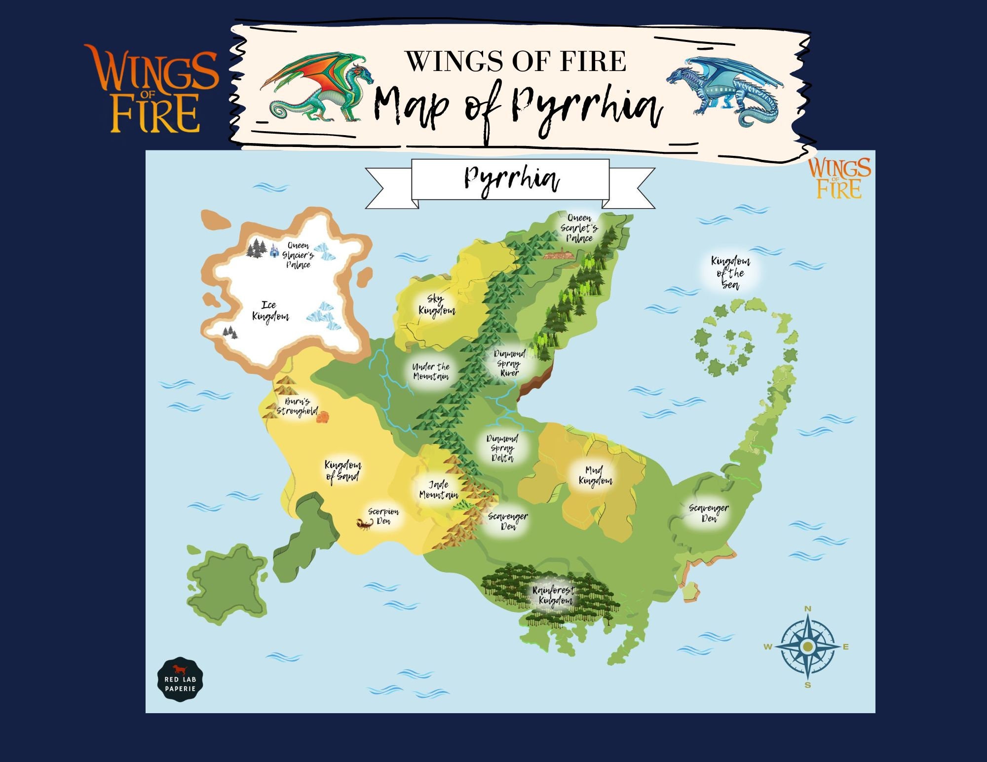 Printable Wings of Fire Map of Pyrrhia Wings of Fire Party Etsy UK