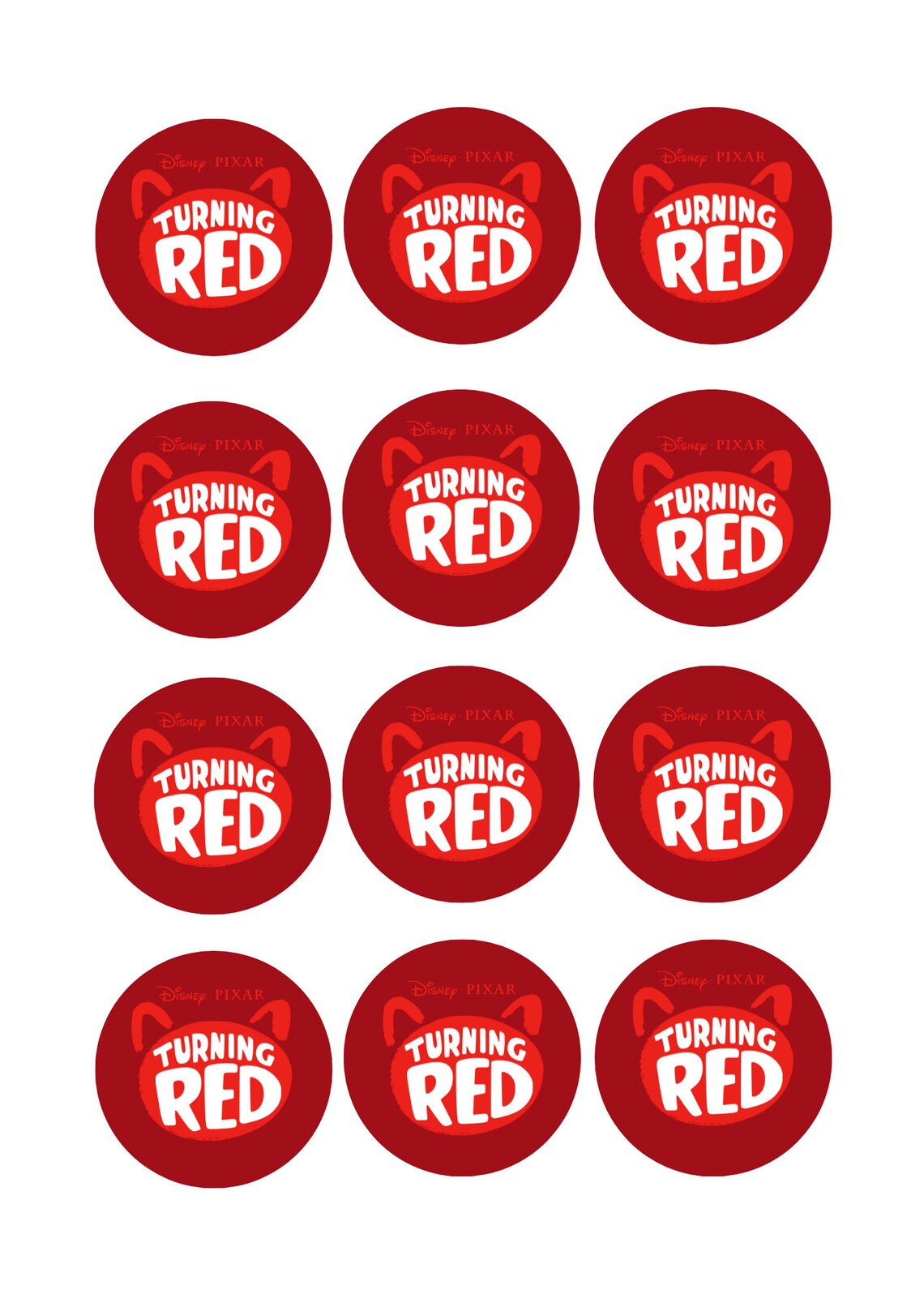 Printable Turning Red Cupcake Toppers Turning Red Movie Etsy Schweiz