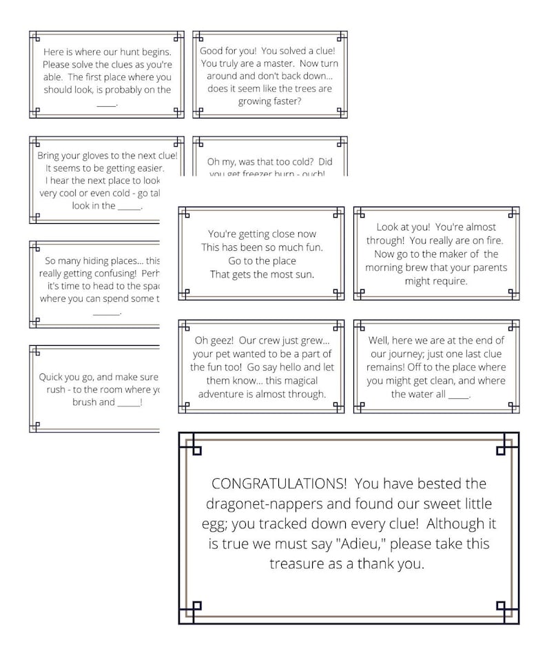 PRINTABLE Dragon Treasure Hunt | Wings of Fire Party | Digital image 2