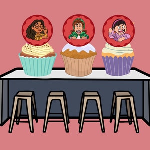 Printable Turning Red Cupcake Toppers | Turning Red | Movie Party | Pixar | Digital
