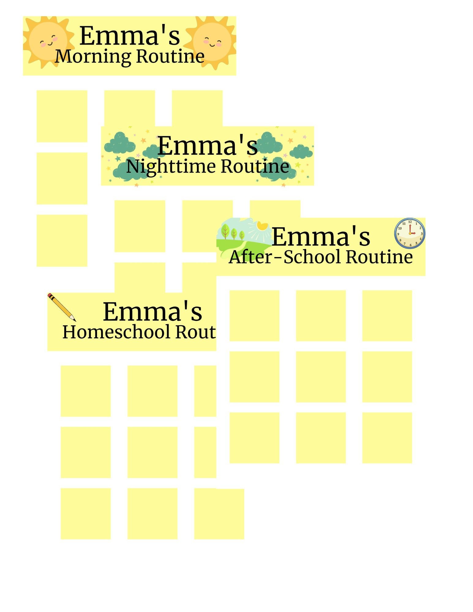 FULLY EDITABLE Daily Visual Routine Chart With 72 Cards Schedule for ...