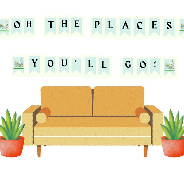 Printable "Oh the Places You'll Go" Party Banner | Dr. Seuss | Graduation Party | Digital