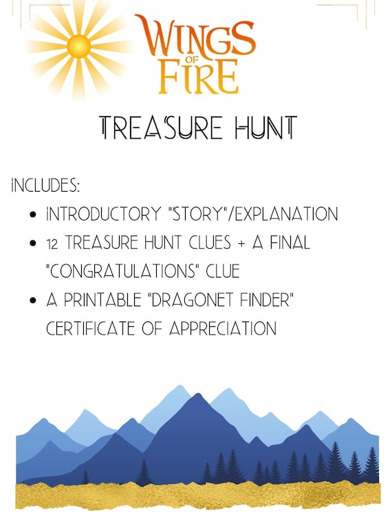 PRINTABLE Dragon Treasure Hunt | Wings of Fire Party | Digital