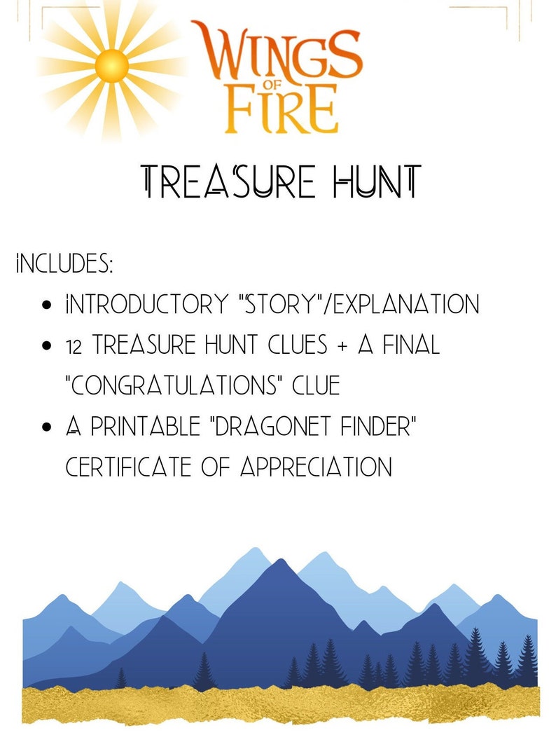 PRINTABLE Dragon Treasure Hunt | Wings of Fire Party | Digital image 1