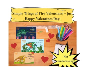 Biglietti di San Valentino Simple Message Wings of Fire: bomboniere per feste scolastiche (digitali)