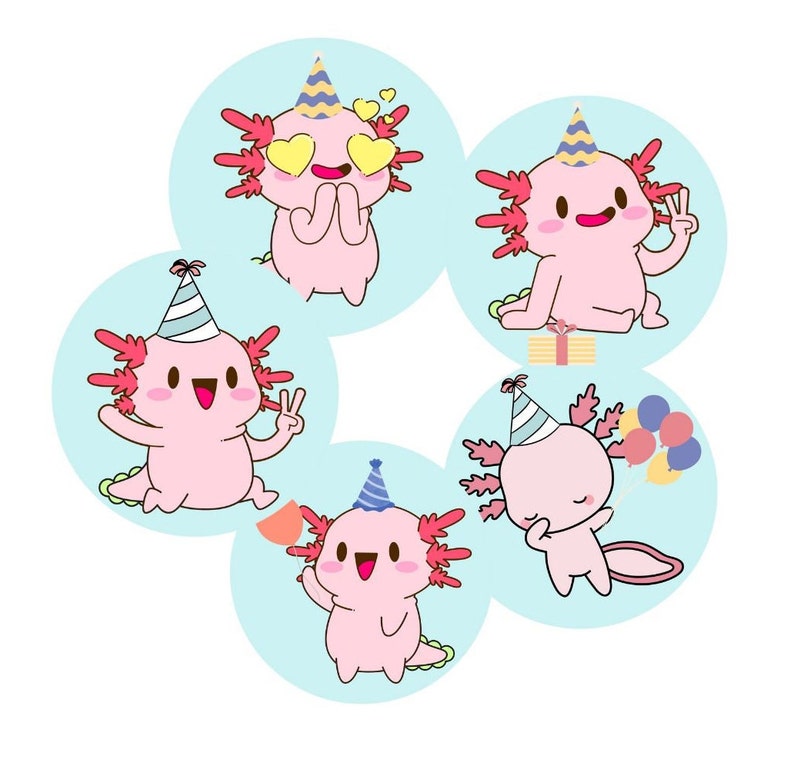 Pink Axolotl Honeycomb Centerpieces Axolotl Birthday Party