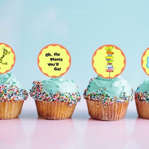 Printable Oh the Places You'll Go Cupcake Toppers Graduation party Digital image 2