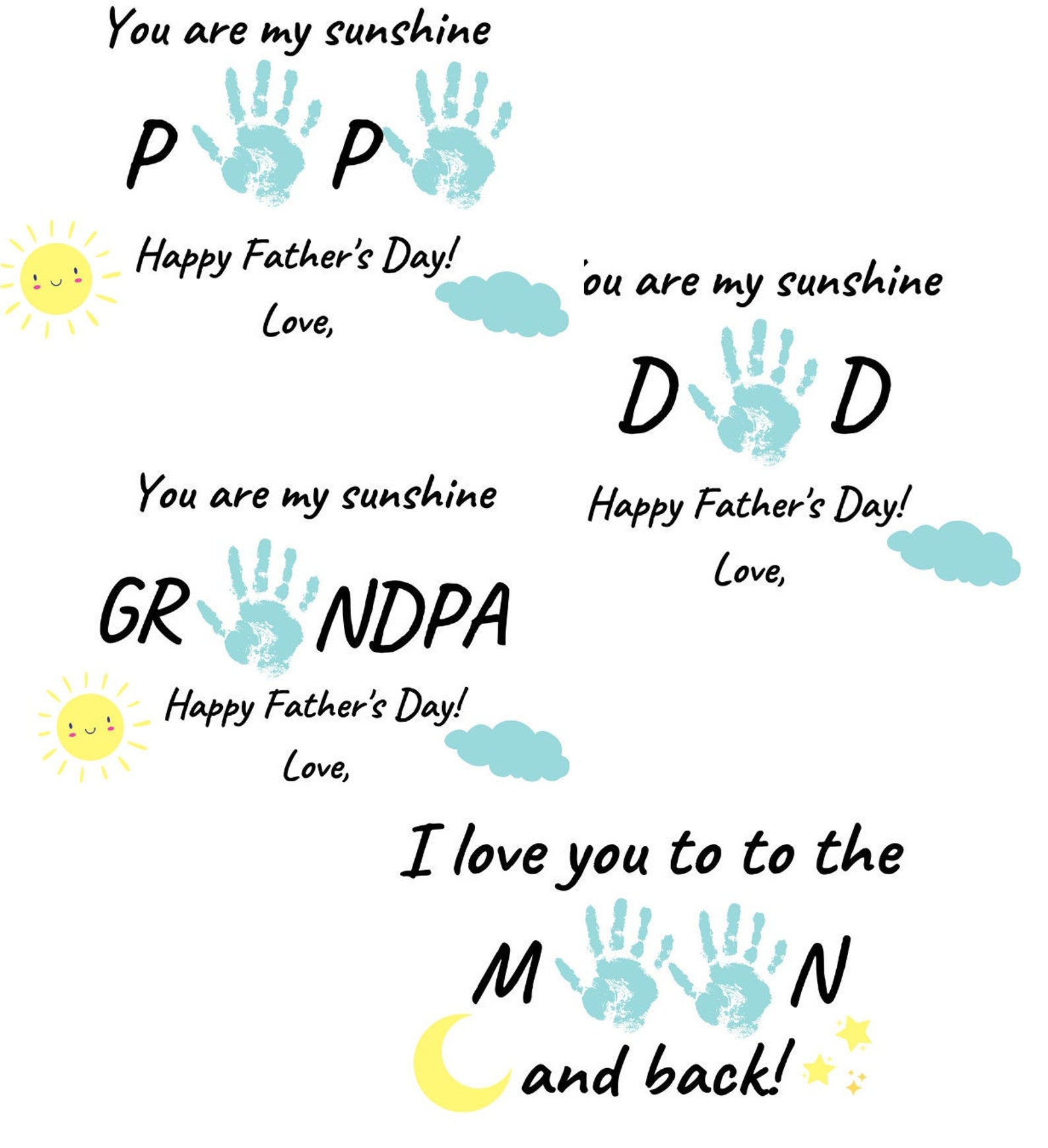 PRINTABLE Father's Day Handprint Art Father's Day Kid Art Handmade ...
