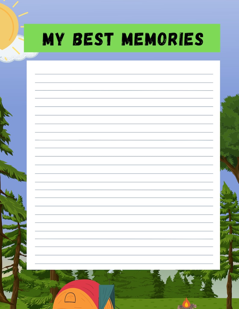 Printable Kids Camping Journal - Etsy