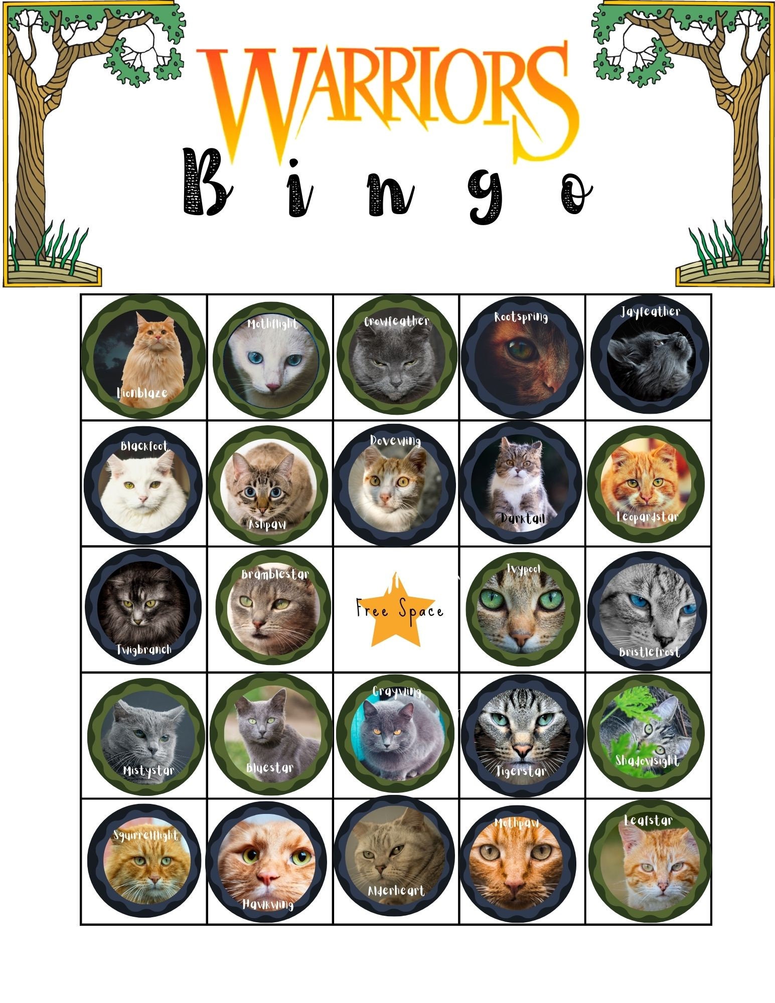 warrior cats! Bingo Card