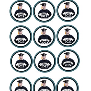 PRINTABLE Graduation Photo Cupcake Toppers | Customizable | Digital - Etsy