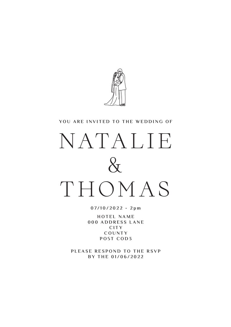 Wedding Invitation Digital Download Template. Edit Then Send Etsy
